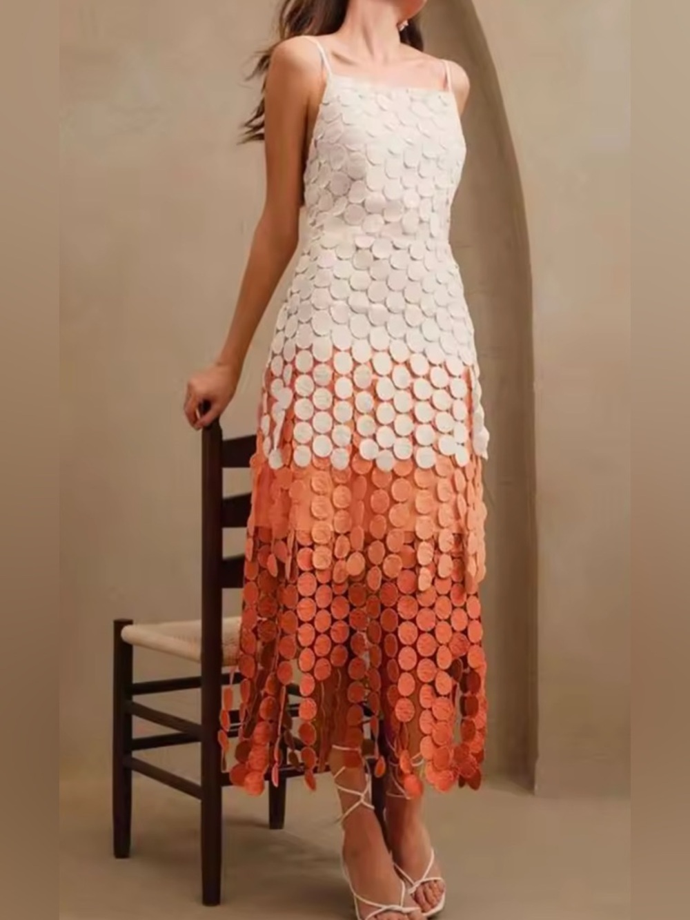 NEW $198 Claire Gradient Sleeveless Ombre Circle Midi Dress